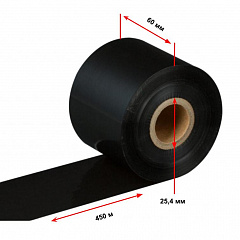 Термотрансферная лента 60мм х 450м, черная, wax-resin, out, втулка 1" в Йошкар-Оле